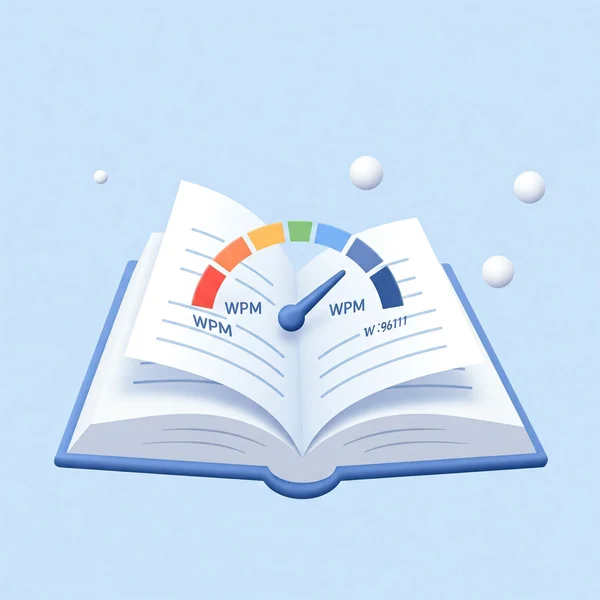 Illustration representing reading speed WPM concept