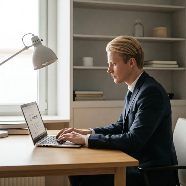 Person focused at desk for accurate reading test environment.