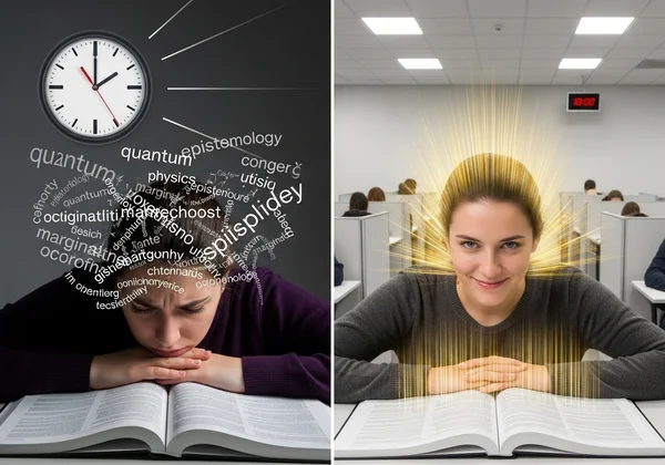 学生面对密集的文本，突出阅读速度挑战