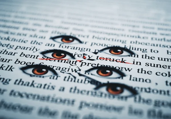 眼睛陷入阅读循环的抽象表现