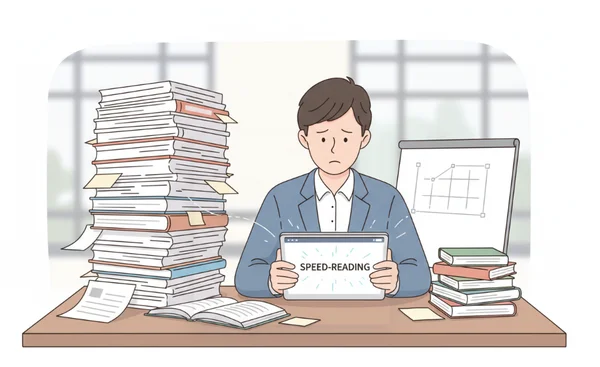 Forscher verwaltet einen Stapel wissenschaftlicher Arbeiten