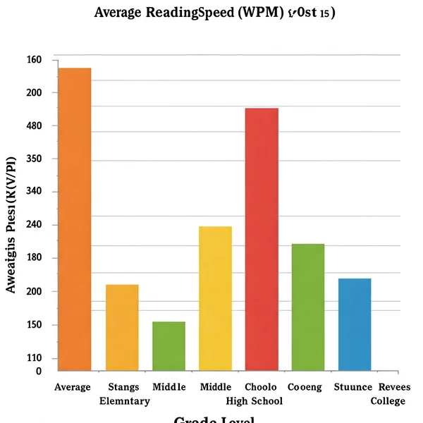 Student reading speed benchmarks by grade level (WPM).