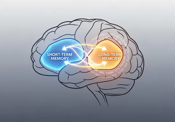 Brain activity showing short-term to long-term memory flow