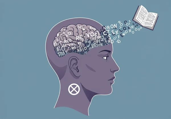 Conceptual image of reducing the inner voice while reading.