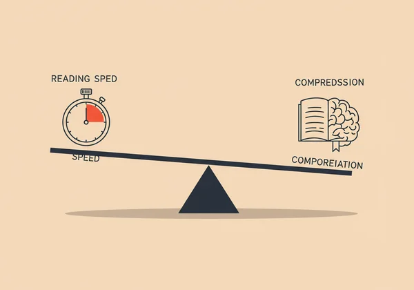 Graphic showing balance between reading speed and comprehension