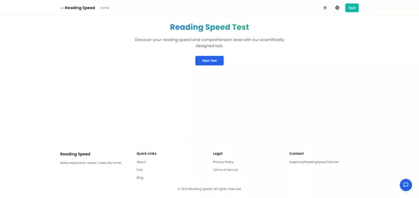 Online reading speed test